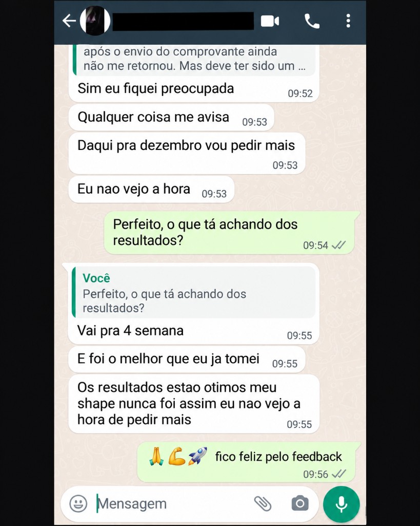 Mensagem de WhatsApp de cliente 1